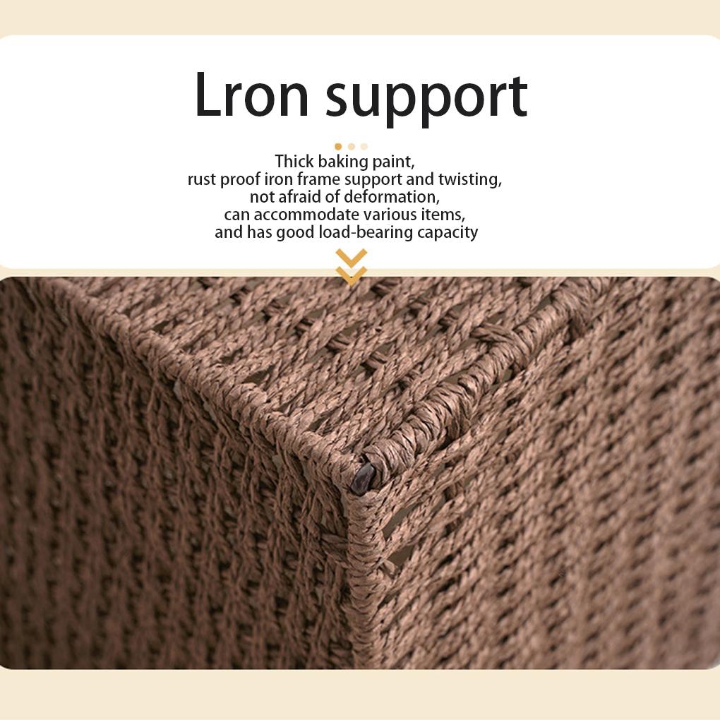 Carefully Handcrafted Rattan Storage Basket - Durable Friendly Woven Desktop Organizing Convenient Rattan Sorting