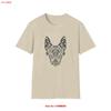 Gerunisex Shepherd T Shirt With Abstract Dog Face And Bold Geometric Design Vintage Fashion Versatile Graphic Homme Casual