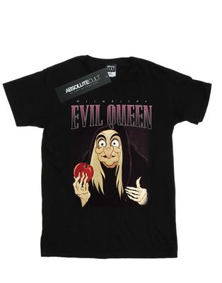 Kvinners/Dames Hvit Snø Slem Dronning Montage Bomulls Boyfriend T-skjorte