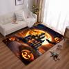 Halloween Pumpkin Castle Carpet with Moonlit Night and Bats Design Suitable for Use As an Anti-slip for Living Room Bedroom Sofas