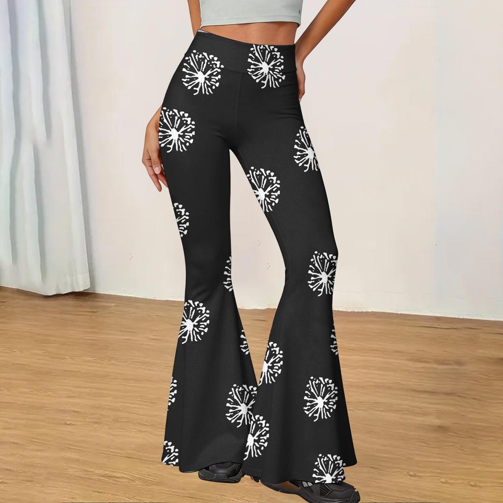 High Waist Bootcut Hosen für Damen Dehnbar Schlank geschnitten Lässige Hosen Yogahosen mit Aufdruck Geeignet für den täglichen Gebrauch