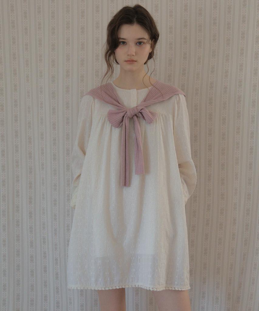 Aueonoseuteljia Luna Puff Tassel Dress_Cream(O26Ops01)