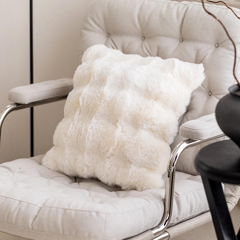 Contemporary Black & White Chenille Jacquard Pillow: French Luxury Home & Bedroom Decor