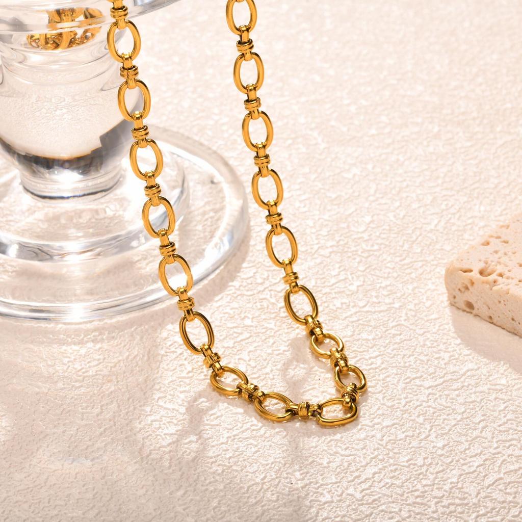 Stainless Steel Jewelry Chain Necklace For Women Retro Street Trend Wedding Birthday Party Mom Girlfriend Valentine's Day Gift