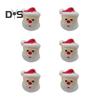 6/24Pcs Christmas Ring Holiday Party Finger Lights Santa Snowflake Tree Snowman Reindeer Glowing Ring Festive Light-up Toys