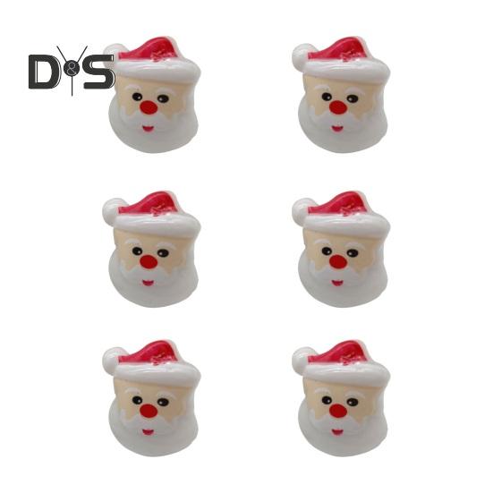 6/24Pcs Christmas Ring Holiday Party Finger Lights Santa Snowflake Tree Snowman Reindeer Glowing Ring Festive Light-up Toys