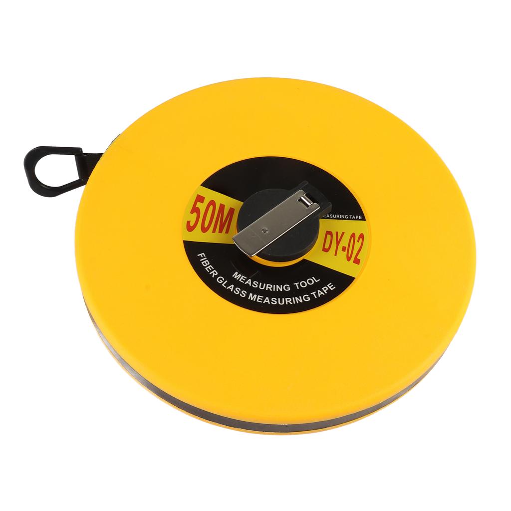 Fiberglass Measuring Tape, 50m Celsius 164ft  , PVC Coated, Folding Metal Hook, ABS Plastic Case, Waterproof, Wear Resistant, Easy To Use for Road,