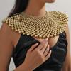 Solid Color Pearl Shoulder Cape Adjustable Bead Necklace Exaggerated Big Necklace Banquet