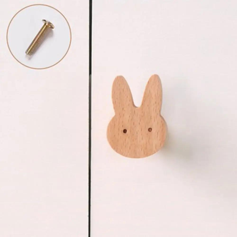 Accessories Nordic Cupboard Wardrobe Pulls Clouds Simple Wardrobe Knob Stars Animal Wooden Hooks Household