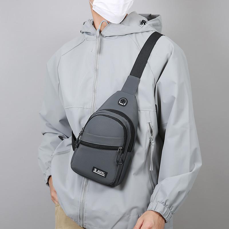 Waterproof Nylon Chest  Bag - Men's Crossbody Sling Backpack, Compact Shoulder Messenger Bag, Travel & Outdoor Hiking Pack