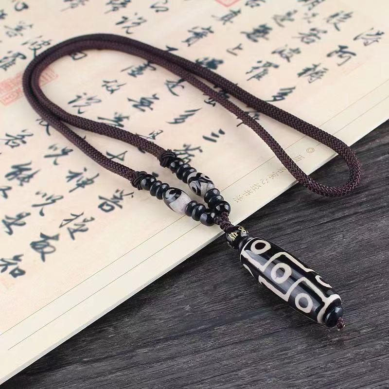 Xizang Nine Eye Sky Beads Vintage Versatile Tibetan Buddha Beads Pendant