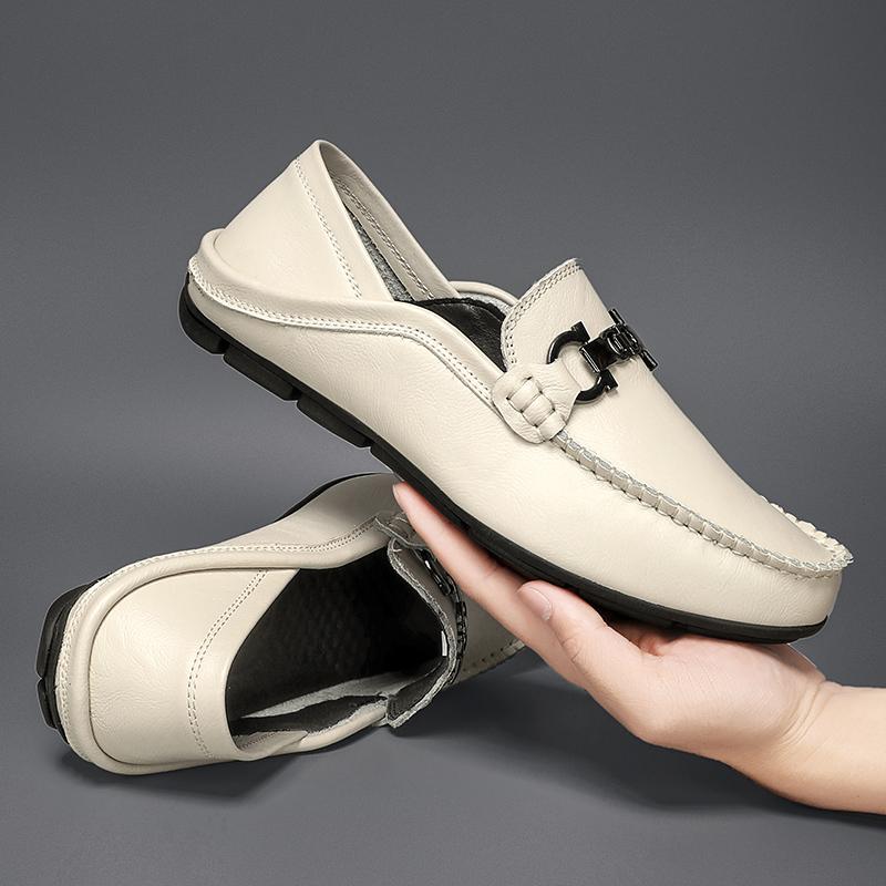 39-46 Fashion Men's Casual Slip On Leather Shoes Loafers Moccasins Flat Driving Shoes