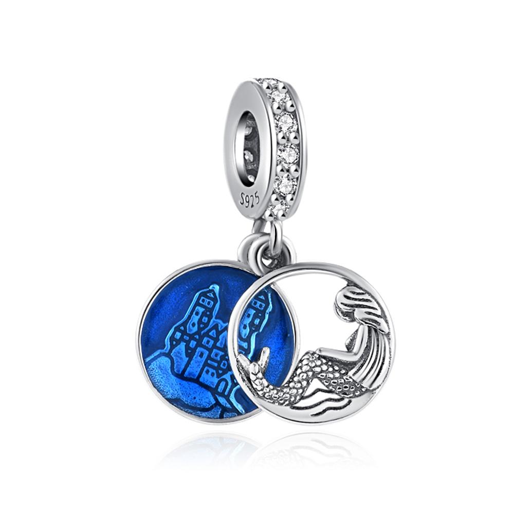 Newsterlling Copper Elegant Blue Ocean Mermaid Koi Crab Charm Pendant Fit Original Bracelet Diy Women Jewelry Accessories