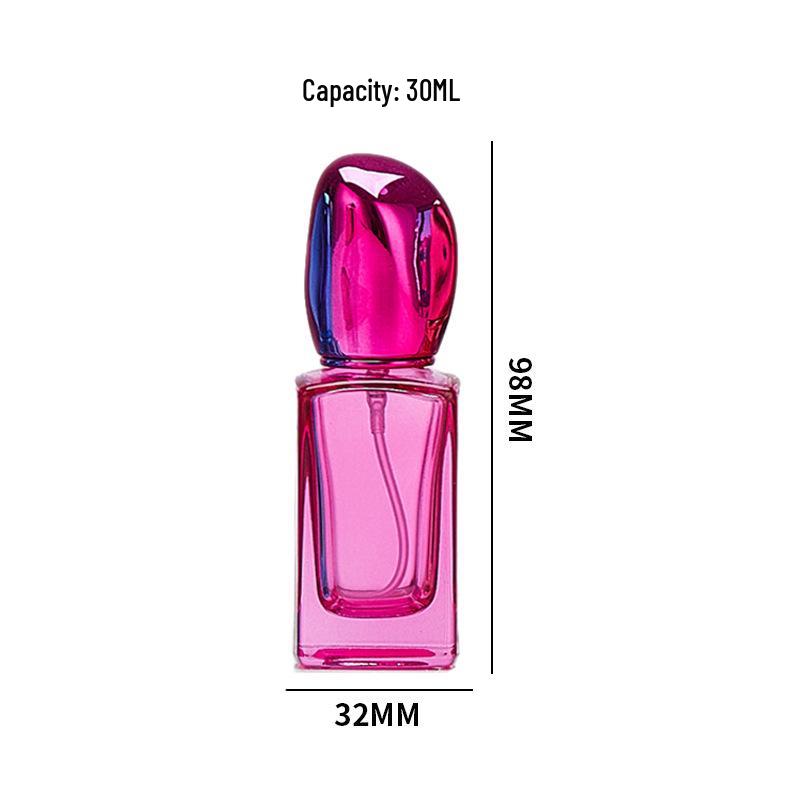 Portable Square Glass Perfume Bottles, 30ml & 50ml, Colored and Spray Dispensing