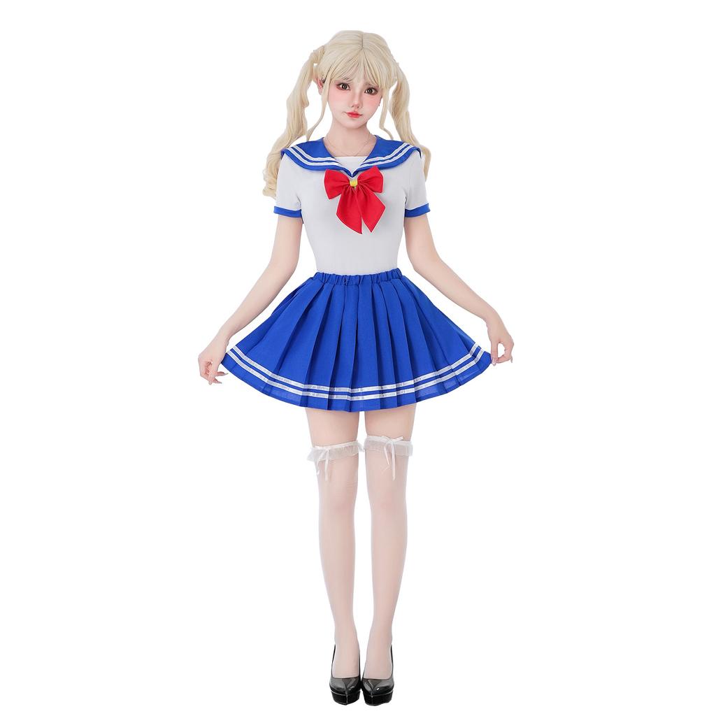 Japanese Sexy Hottie Onesie Skirt Sailor Moon Cosplay Costume Cos Student Sailor Suit