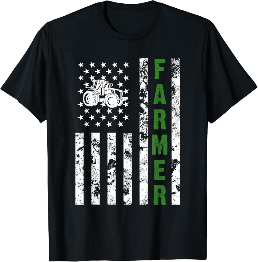 Funny Flag with Tractor - Patriotic Farmer & Farming Gifts Gift Unisex T-Shirt