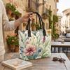  Vintage Watercolor Wildflower Print Canvas Tote Bag Fashion Casual Large Capacity Handbag for Women Travel Shopping Daily Use
