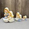 Resin Nativity Figurines Xmases Natvity Scene Statues Desktop Ornament Resin Manger Holy Family Sculptures Home Decors