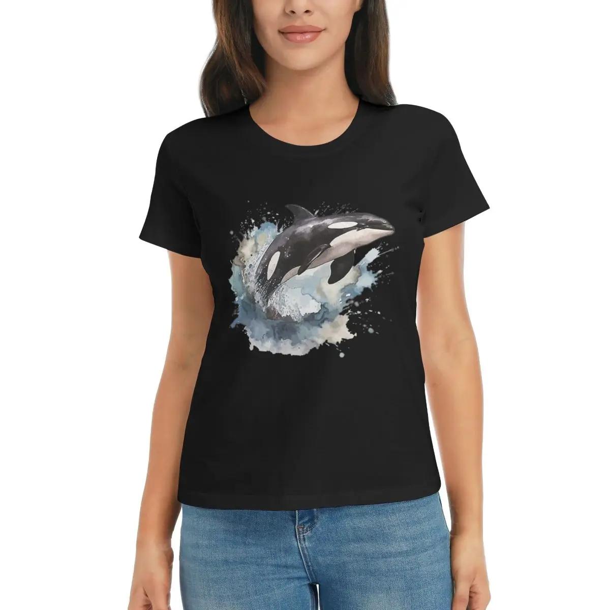 

Women TShirt Orca Aquatic Sea Ocean Killer Whale Summer Short Sleeve Tees ONeck Cotton T Shirts Clothes Tops Streetwear 4XL