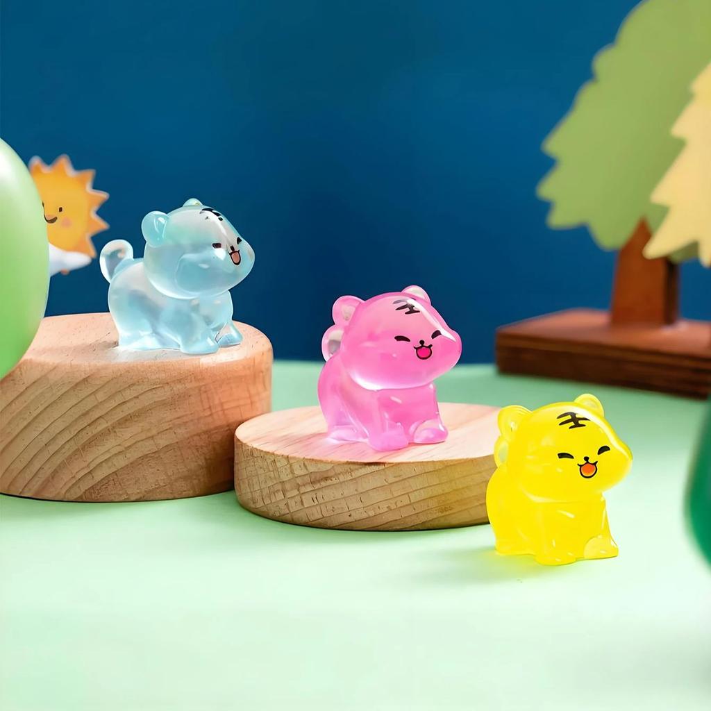 10-30 Stück Leuchtende Tigerfiguren Leuchten im Dunkeln Mini Harztier-Ornamente Zubehör für DIY Feengarten Partygeschenke Geschenk
