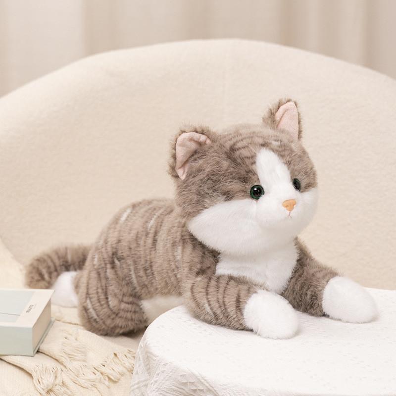 Charming Realistic Cat Plush Toy Cute Kitten Figure Ideal For Creative Giving Gift