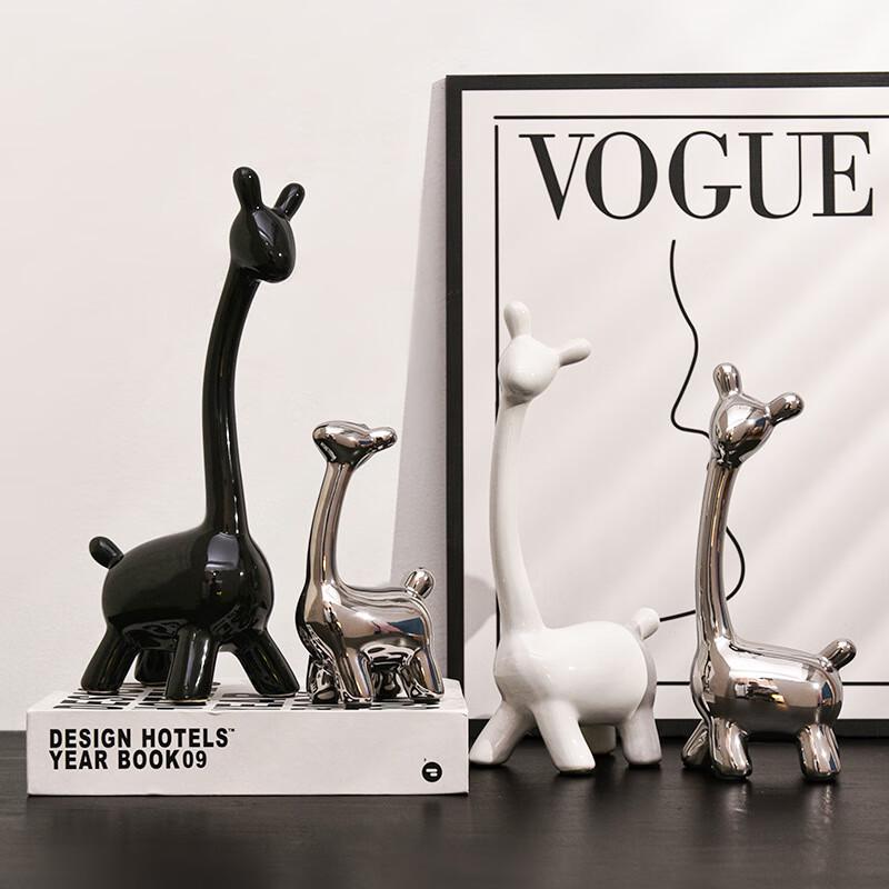Elegant Electroplated Ceramic Deer Ornament