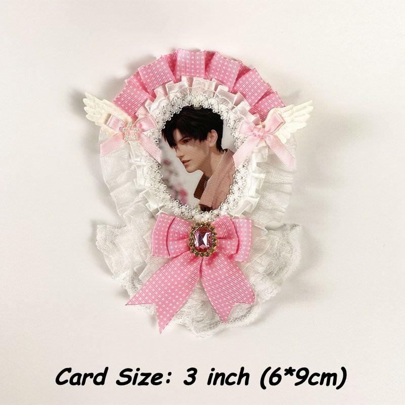 Handmade Bow Lace Photo Frame for 3 Inch Card Kawaii Design Anime Photocard Protector Case Cute Photocard Holder Wholesales 2025