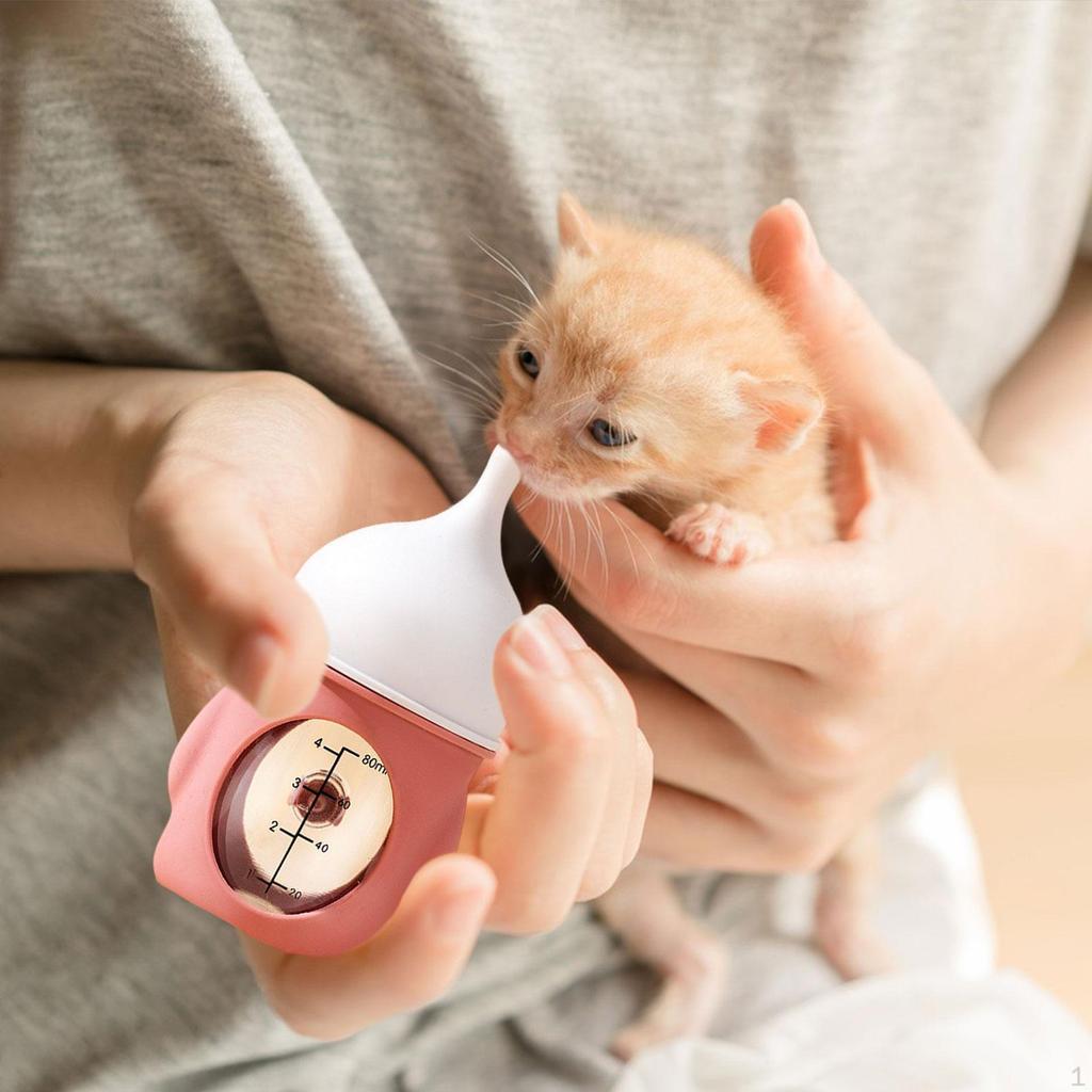 Pet Feeding Bottle 80ml Accessories Silicone Nipple Reusable Nursing Feeder for