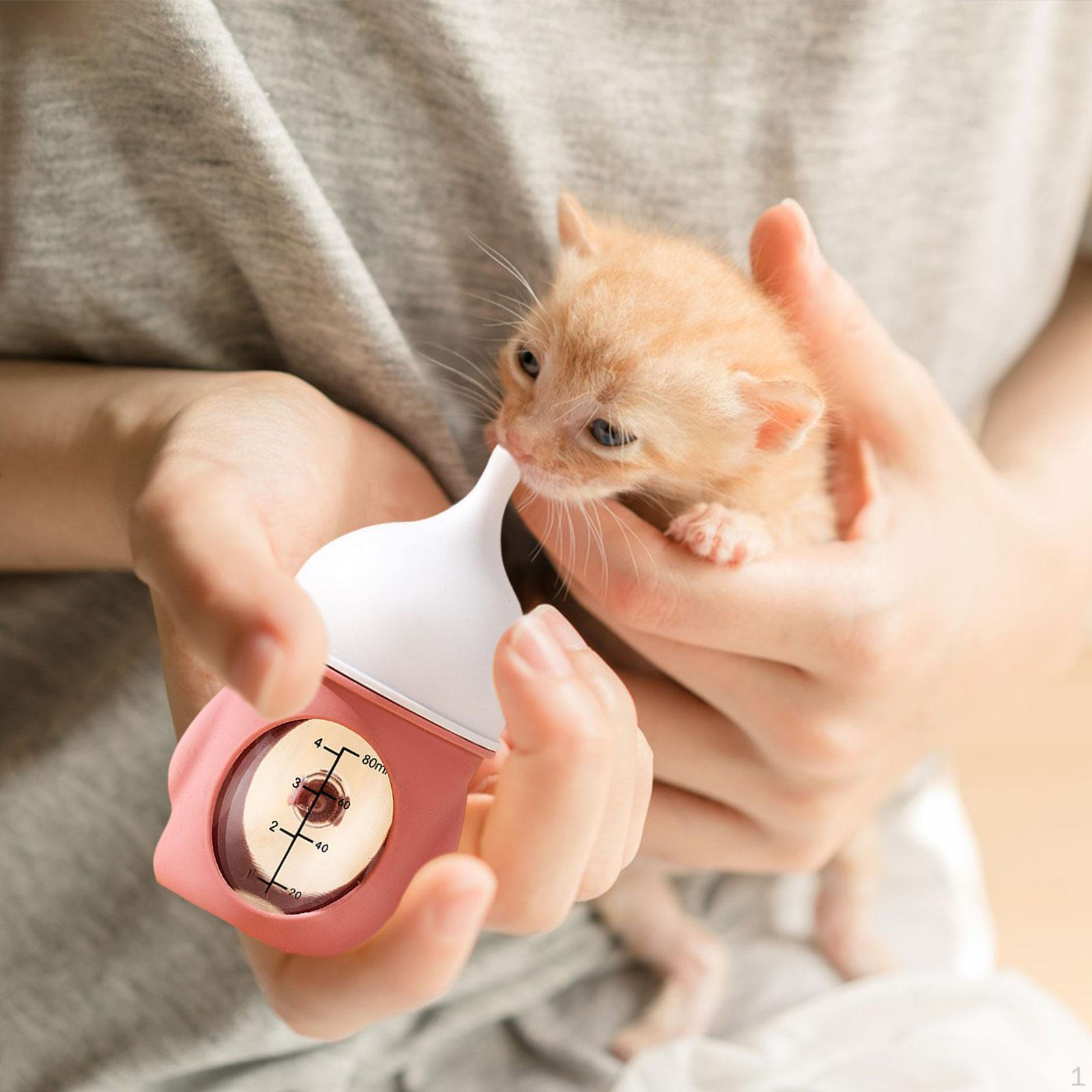 

Бутылочка для кормления домашних животных 80 мл, аксессуары, силиконовая соска, многоразовая кормушка для кормления розовый