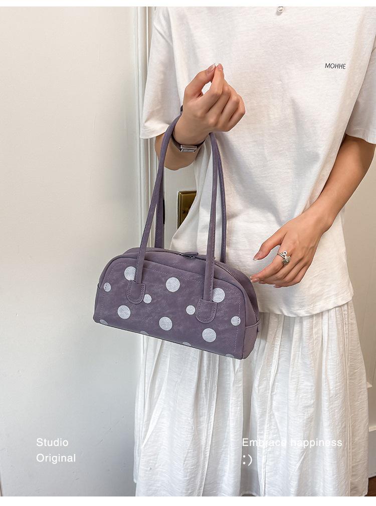 Korean Polka Dot Boston Baguette Pillow Bag - Women's Versatile 2026 Shoulder Bag