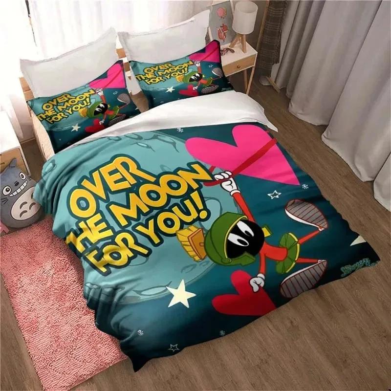 3D Print Marvin the Martian Cartoon Bedding Set Double Twin King Duvet Cover Comforter Pillowcase Boys Girls Adults Bedroom