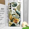 Cartoon Leaves Palm Tree Flowers Bird Phone Case for Samsung Galaxy S25 Ultra S25 Fe S24 S23 FE S22 S21+ S20 Plus 5G Soft Cover