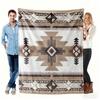 Southwestern Navajo Pattern Flannel Blanket, Tribal Geometric Art Throw, Soft Cozy For Western Style Home Decor Couch Gift