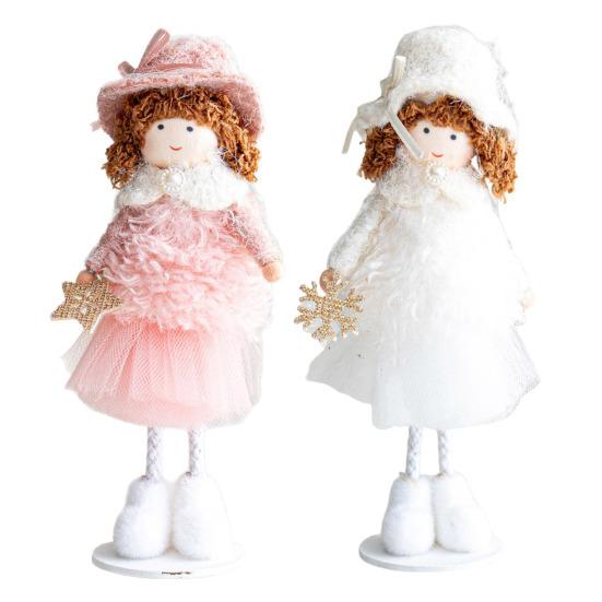 Christmas Angel Doll Ornaments Tabletop Small Plush Fairy Elf Figurine for Thanksgiving New Year Birthday Wedding Valentine's Day Party Decoration