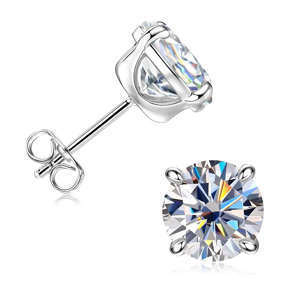 Best Selling Waterproof Non Faded 14K Gold Filled Moissanite Stud Earrings Women Four Claw Setting Engagement Wedding Gift 3mm (0.1ct) Moissanite белого золота