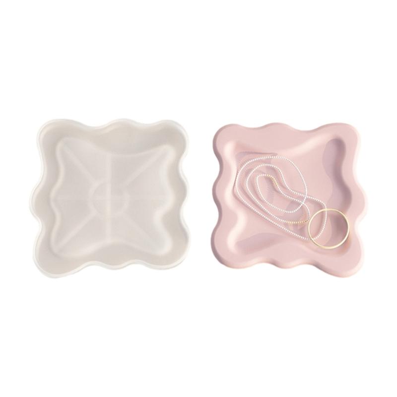 Storage Tray Plaster Silicone Mold DIY Jewelry Display Plate Epoxy Resin Mould Irregular Cloud Shape Cement Dish Making