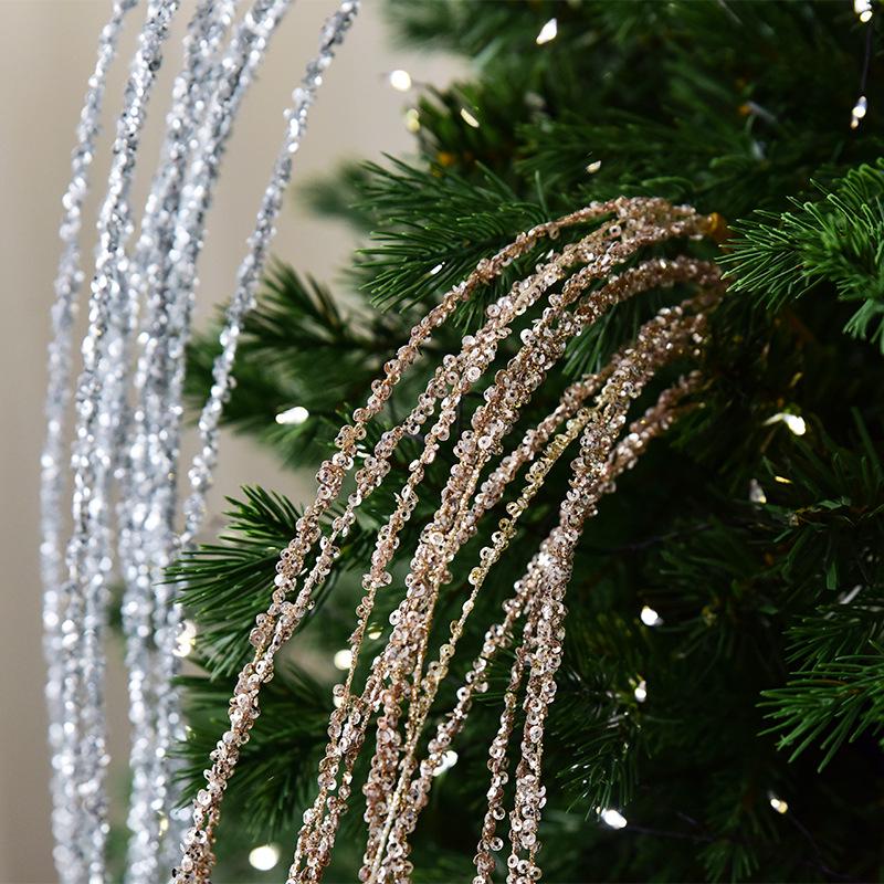 90CM Glitter Sequin Tassel Wheat Ears Christmas Decoration - Tree, Wreath & Branch Arrangement