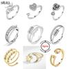 New Anxiety Rings for Women Rotate Freely Beads Spinner Spiral Fidget Ring Anti Stress Toy Accessories Girls Best Gifts