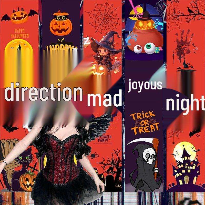 Halloween Förskola Bar Utomhusdekor: Hängande pumlykta & Fotorekvisita-prydnader