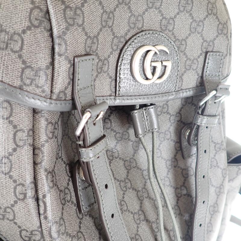 Gucci 598140_FABHU_8863 Backpack Â· Daypack Gray/black GG Supreme Canvas Mens