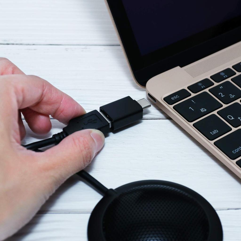 Miyoshi USB Digital Flat Omnidirectional Compatible with Microphone, Type, Windows/MacOS, ZUMF-03/BK