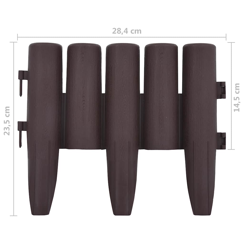 Lawn Edging 36 Pcs Brown 10 M PP