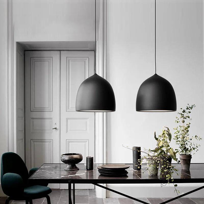 

New Nordic Creative Chandelier Restaurant Pendant Lamps Post-modern E27 Bar Bedroom White Black Rose Gold Decoration Lights 24CM чорний