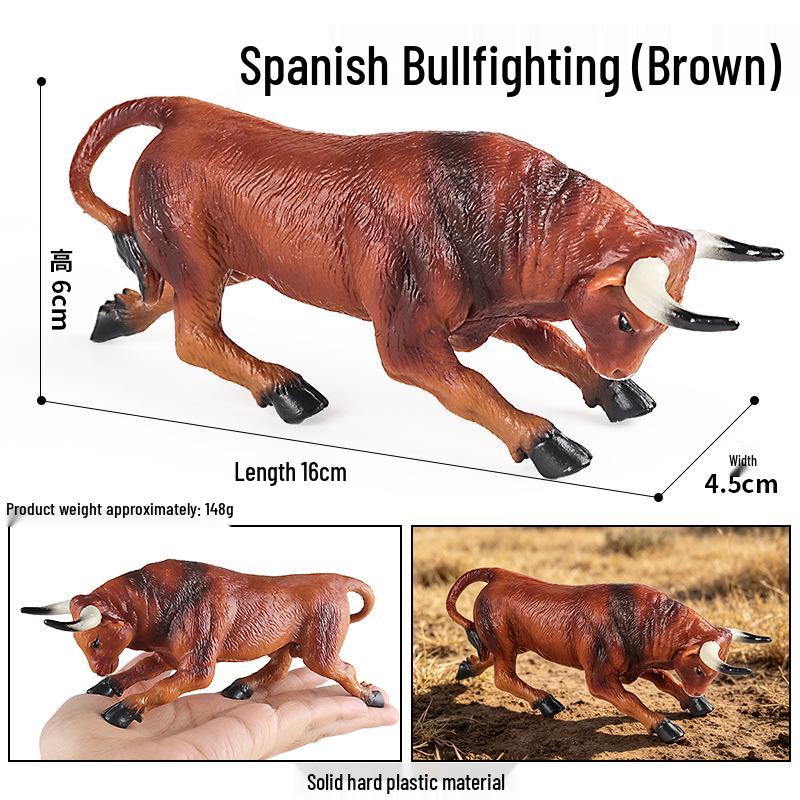 Realistic Farm Animal Model Set: Dairy Cow, Simmental Bull, Yellow Cattle, Fighting Bull, Water Buffalo, Yak