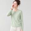 Snowforte Women's Silk Blend Pleated Round Neck Knit Top