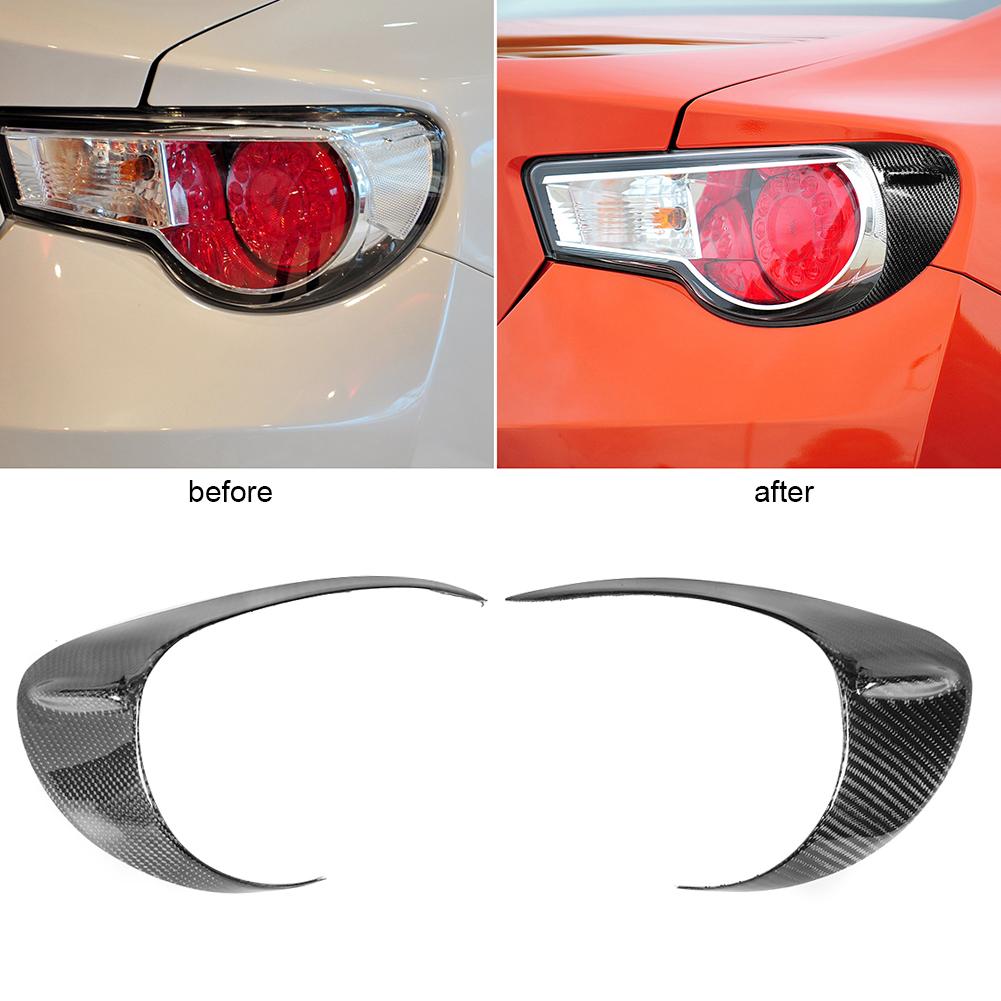 2pcs Carbon Fiber Taillight Eyebrow Trim Rear Light Eyelids Cover Exterior Decor Fit for Toyota 86