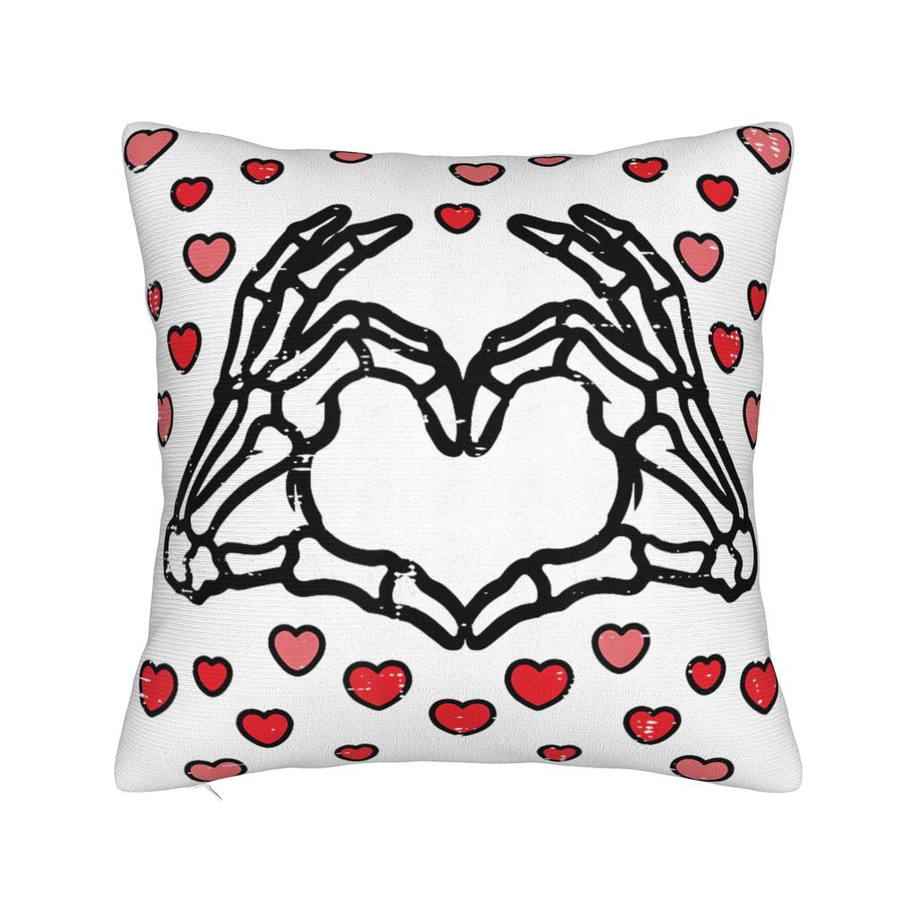 Pillow Case Valentines Day Skeleton Hand Heart Soft Pillow Cover For Wedding Party Home Decor Funny Pillowcases