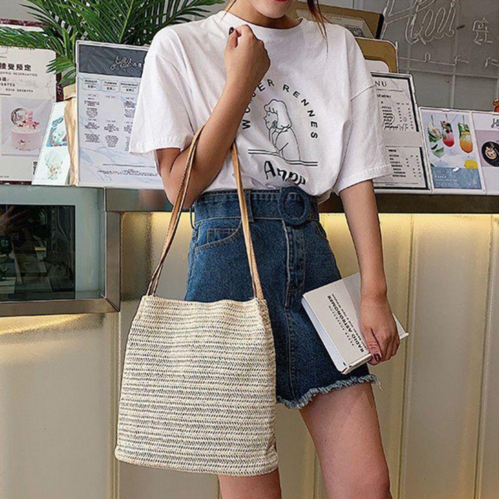 Summer Straw Weave Bag Beach Women's Tote Bag New Straw Shoulder Bag  Travel