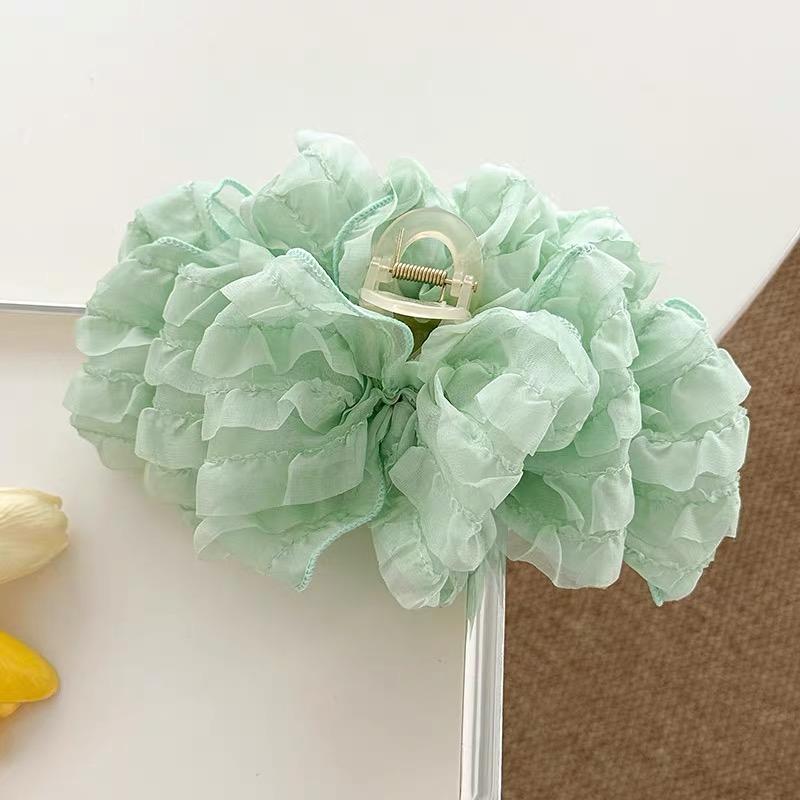 New Large Chiffon Bow Hair Claw Clip Elegant Large Size Fabric Ribbon Flower Hair Clip Jaw Clamps Accessories For Women Hairpins