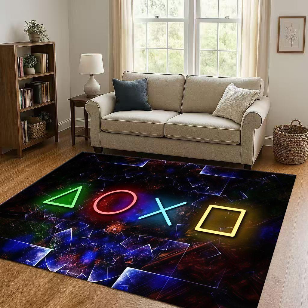 Retro Game Zone Sign Gamer Controller Living Room Non-Slip Area Rug Carpet for Bedroom Kids Playroom Sofa,Home Decor Doormat
